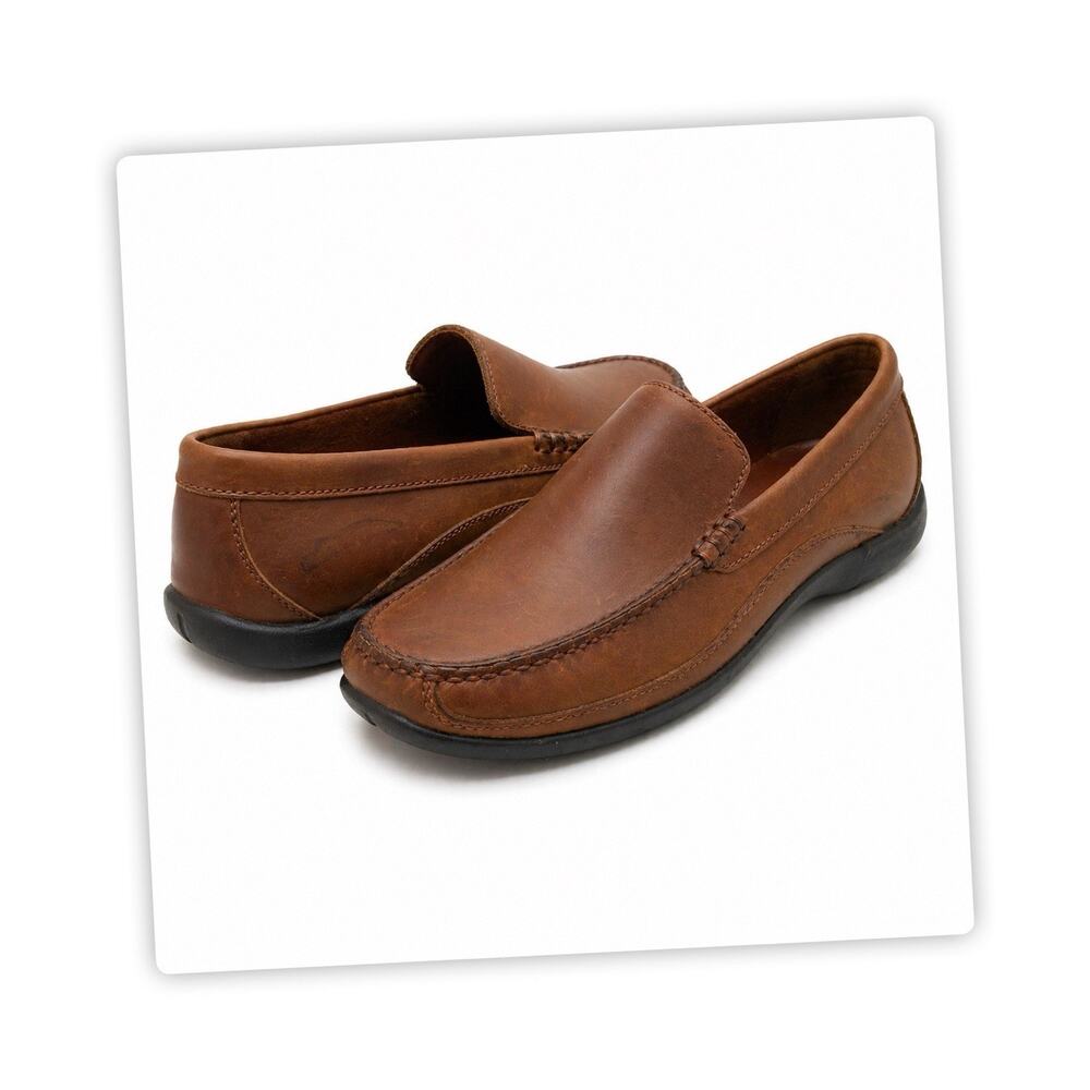 Sebago Breckenridge Brown Leather Slip On Loafers Mens 9M Casual Shoes